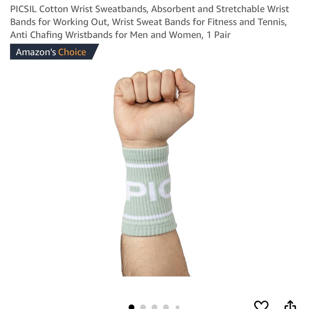3/$30 picsil cotton wrist sweat bands